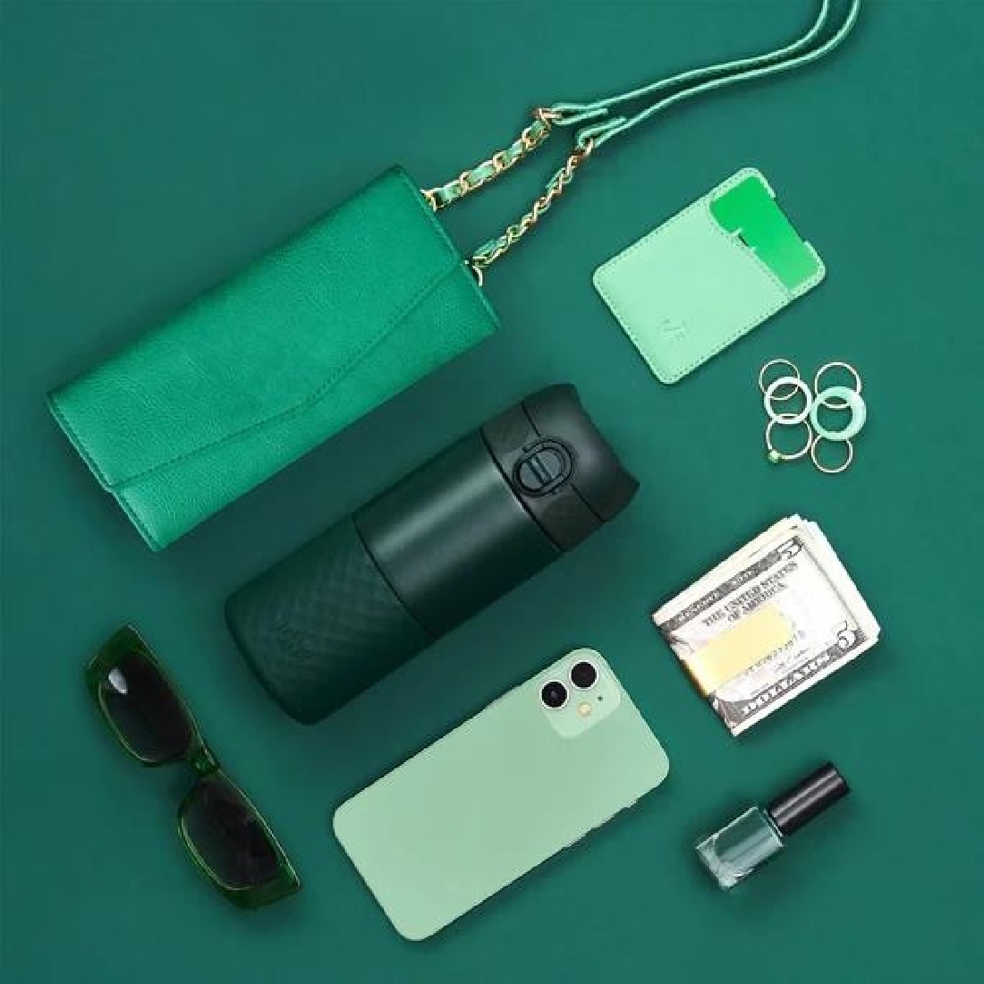 Παγούρι Μεταλλικό Θερμός 360ml Dark Green ION8