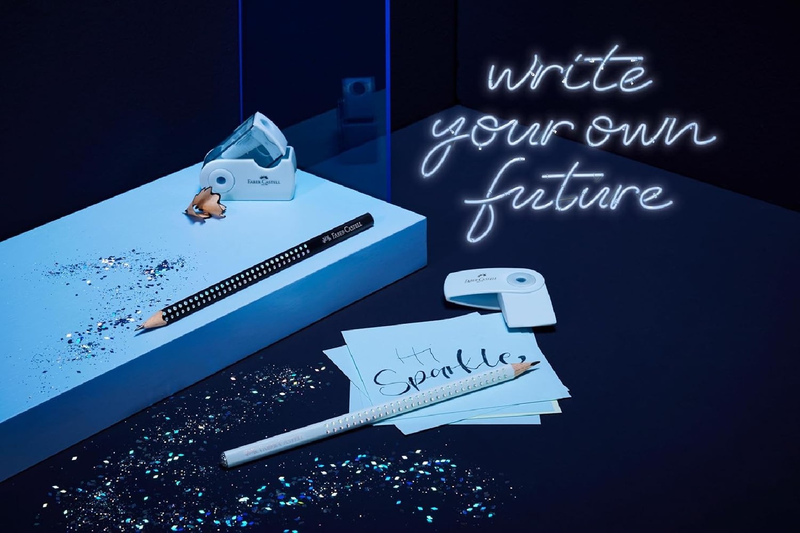 Βlister Set Sparkle 2 Μολύβια με Γόμα και Ξύστρα Σιέλ  218471 Faber Castell