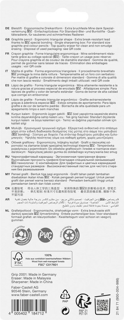 Βlister Set Sparkle 2 Μολύβια με Γόμα και Ξύστρα Σιέλ  218471 Faber Castell