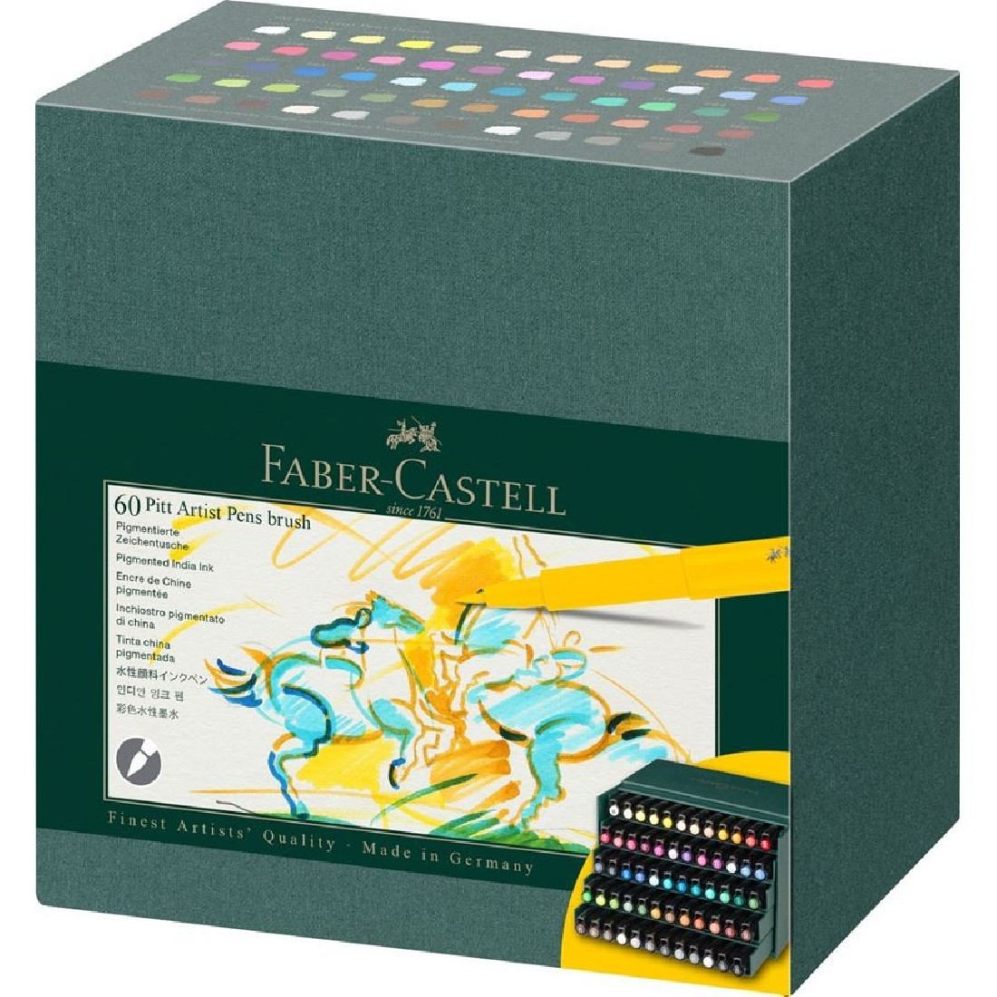 Faber Castell Pitt Artist Pen Brush India ink pen, studio box of 60, 167193