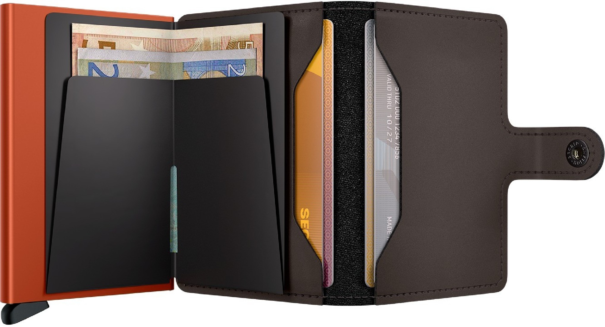 SECRID MINIWALLET MM MATTE TRUFFLE AND ORANGE