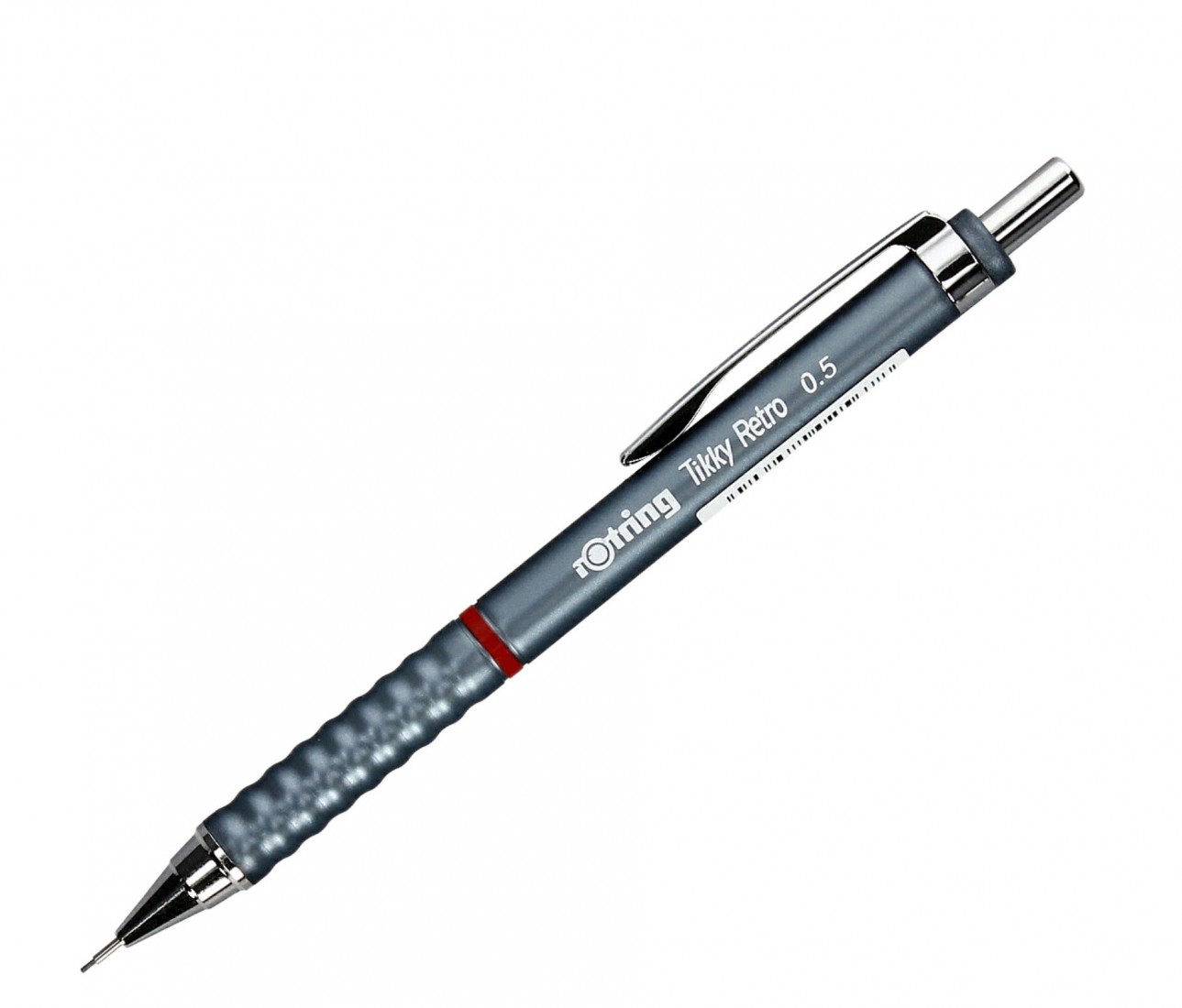 ROtring Tikky Retro Versatile Grigio Metallizzato – Portamina 0,5 Mm Con Punta Retrattile In Metallo