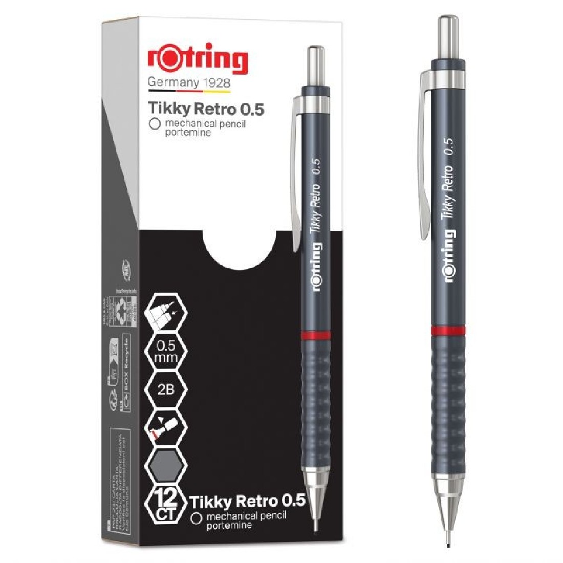 Rotring Tikky Retro 0.5mm Grey Mechanical Pencil