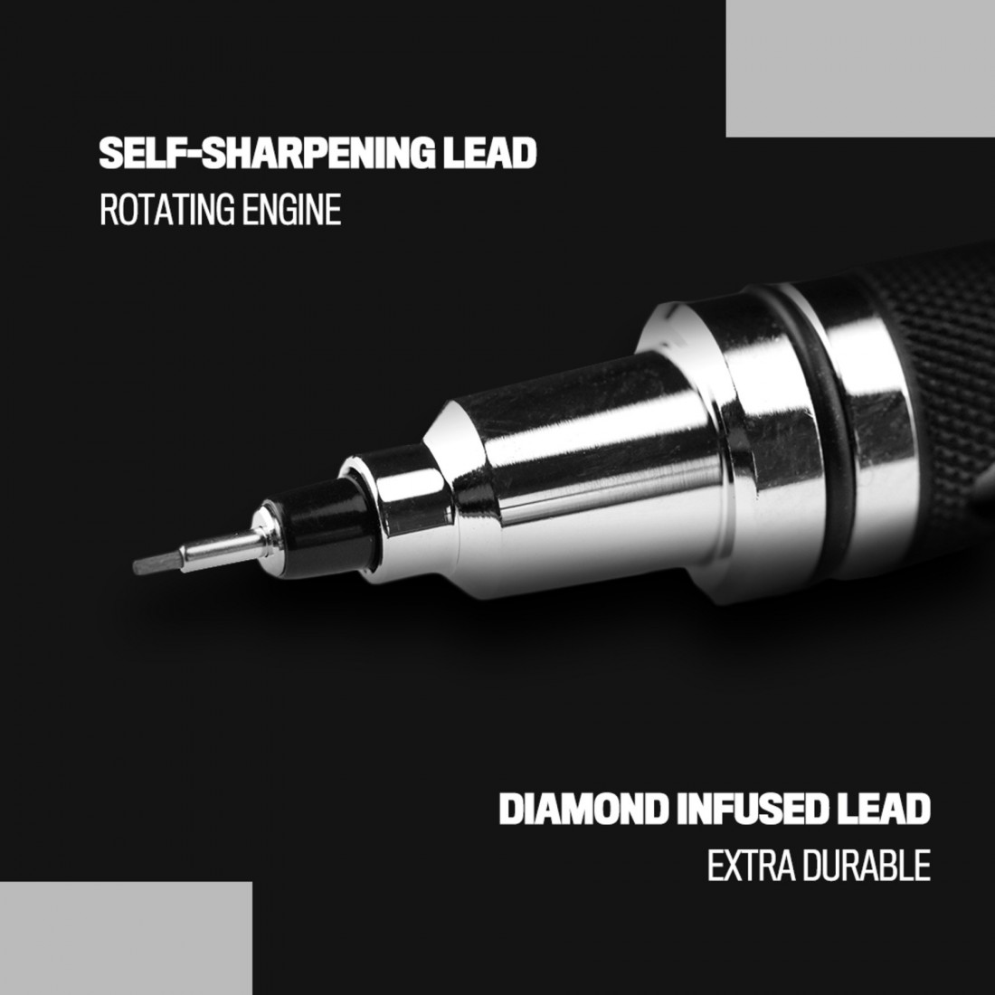 Uni Kuru Toga Gun Metallic 0.5mm Mechanical Pencil Black Japan mitsubishi M5 1017