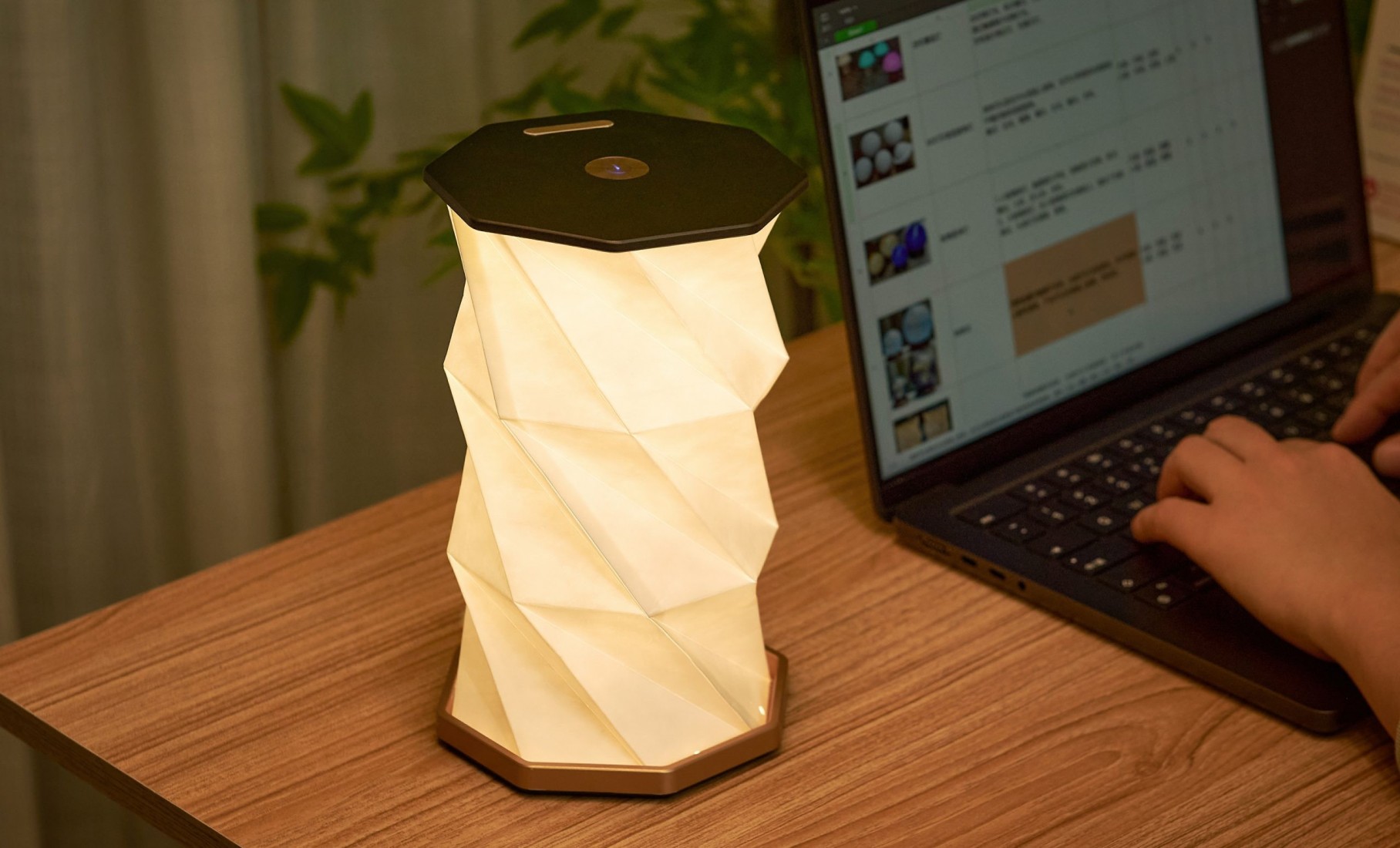 Gingko Twist Hexagon Lamp Black G036BK