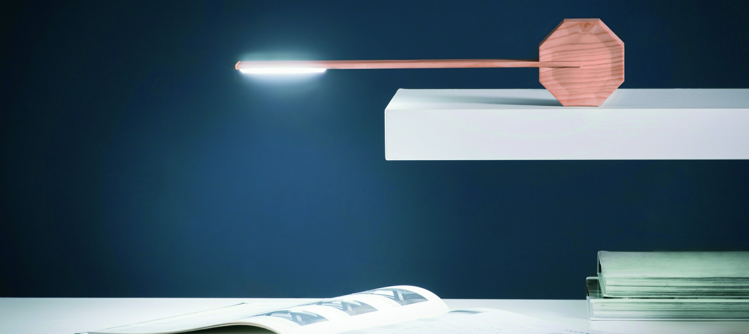 Gingko Octagon Desk Light - Maple GK11M18