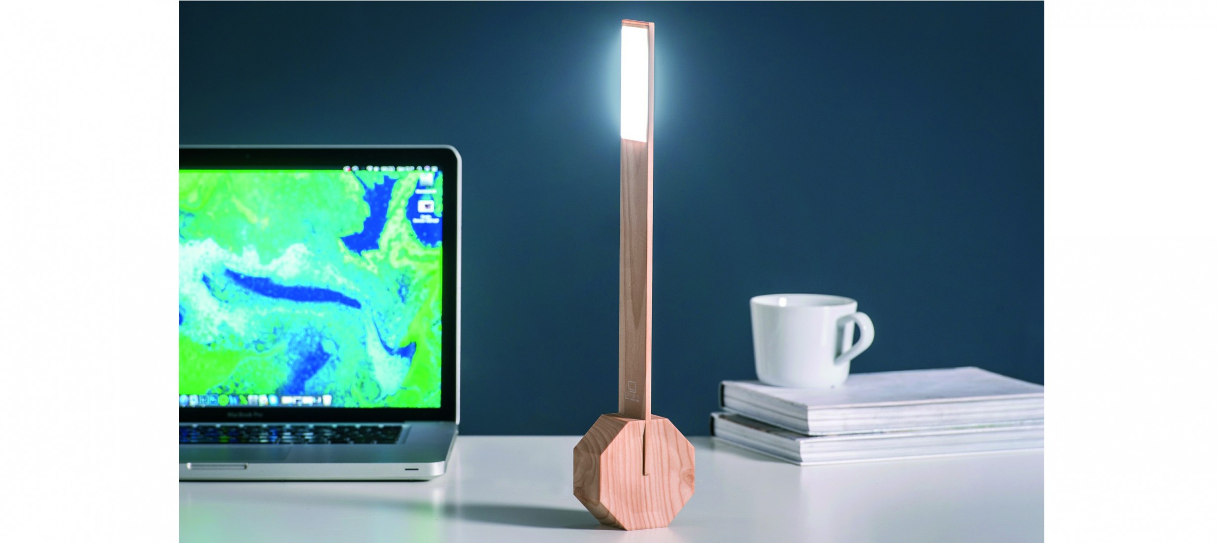 Gingko Octagon Desk Light - Maple GK11M18