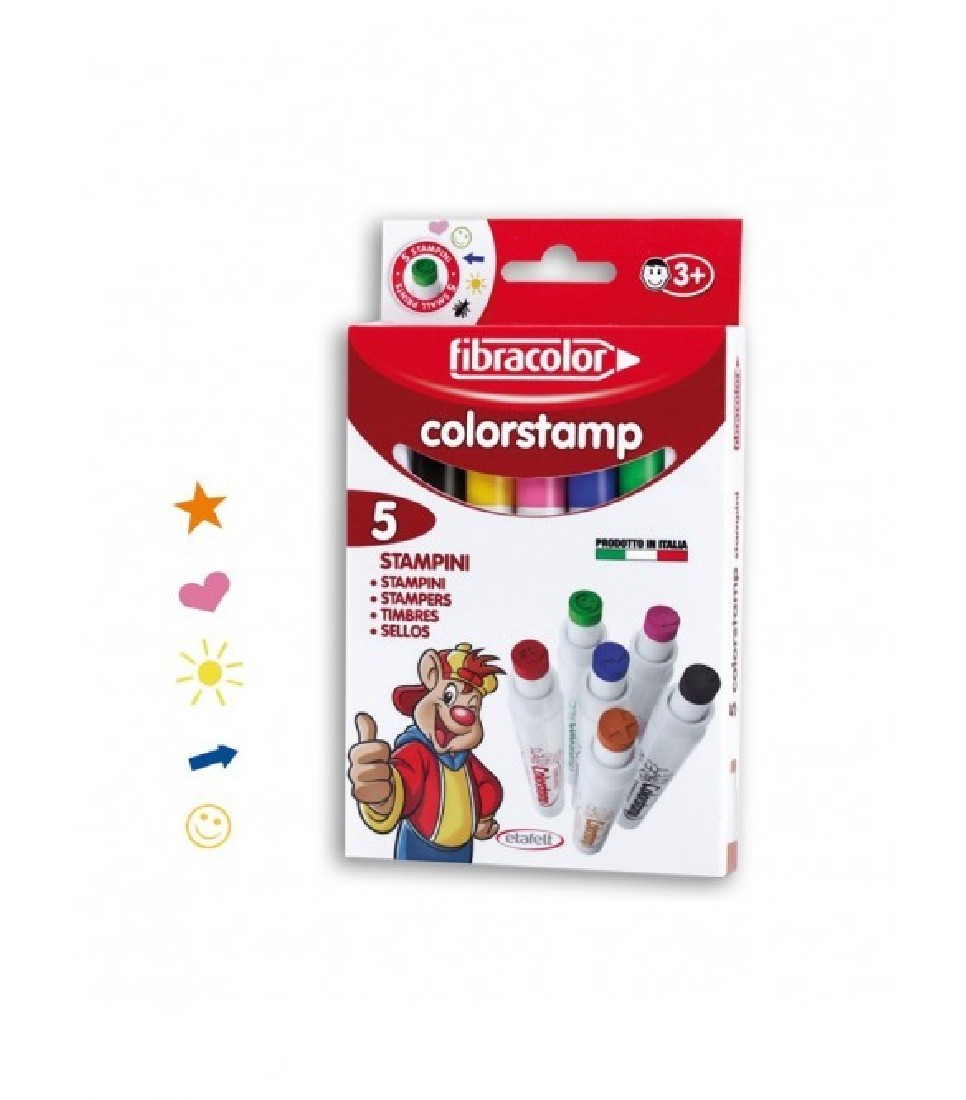 Μαρκαδόροι σφραγίδες 5 σχέδια Fibracolor