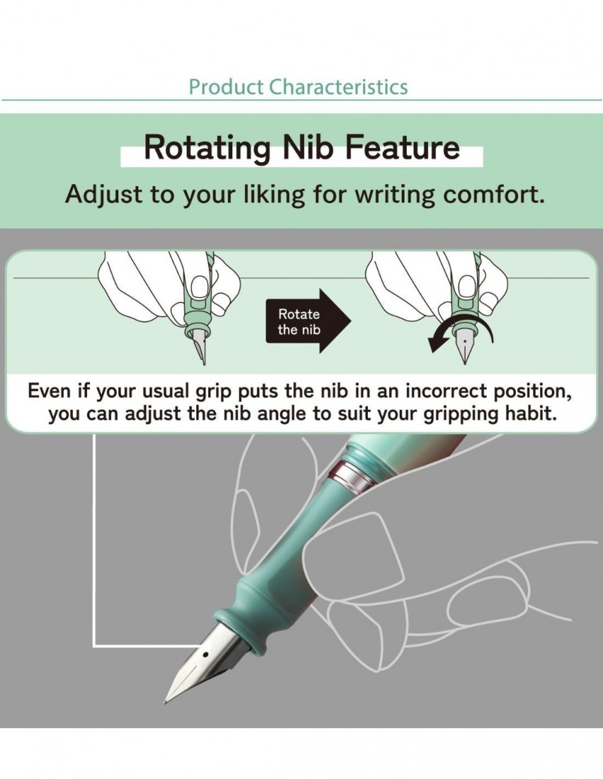 Sailor Compass Tuzu Green Fountain Pen with converter 11-0541