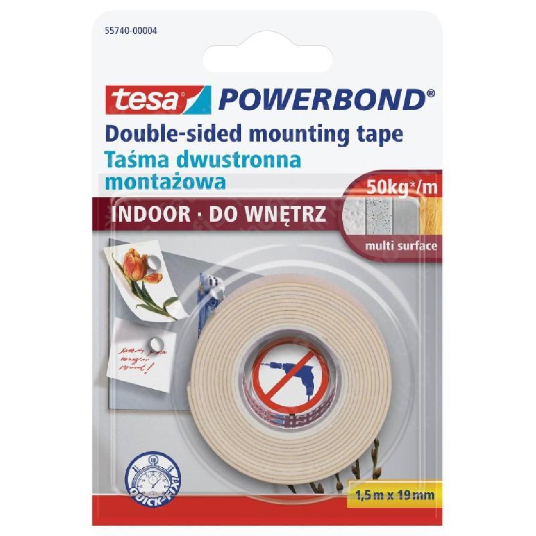 Ταινία διπλής όψης αφρώδες 1.5χ19mm Tesa