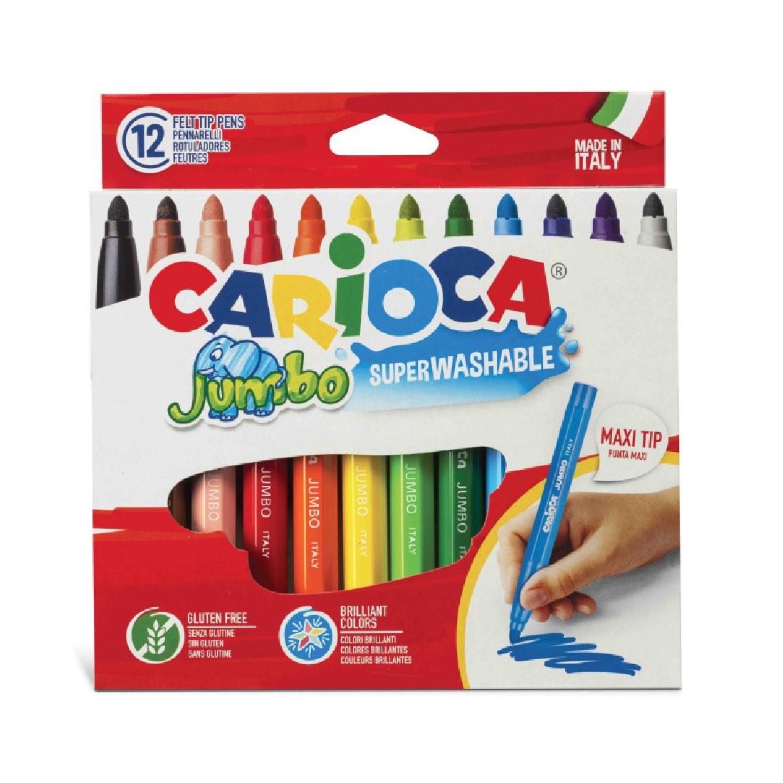 Carioca Μαρκαδόροι Jumbo Superwashble 12 τεμαχίων 40569
