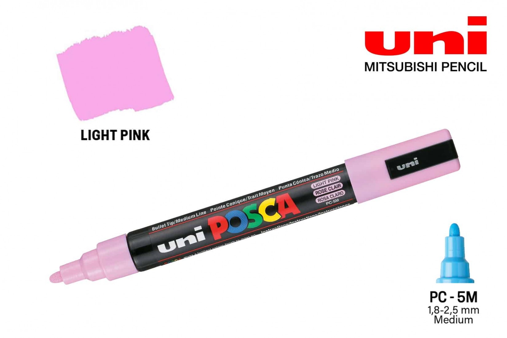 Μαρκαδόρος Posca PC-5M Light Pink 51  Uni