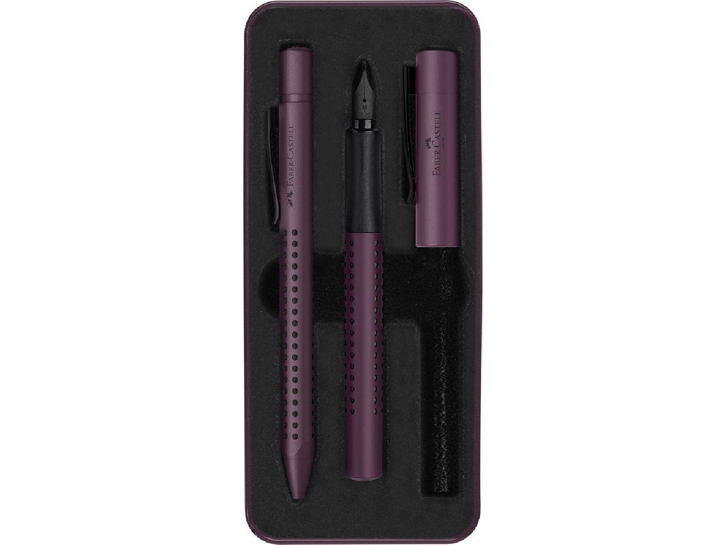 Faber Castell Grip Edition fountain pen & ballpen gift set, berry 201530