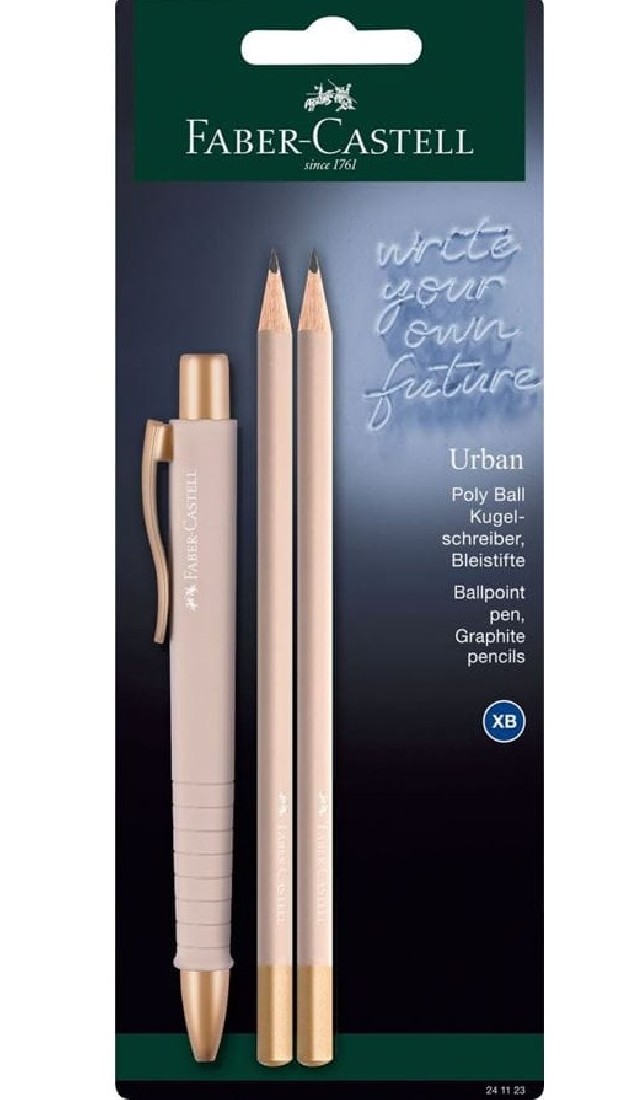 Faber Castell Blister Poly Ball Urban pale rose plus pencils 241123