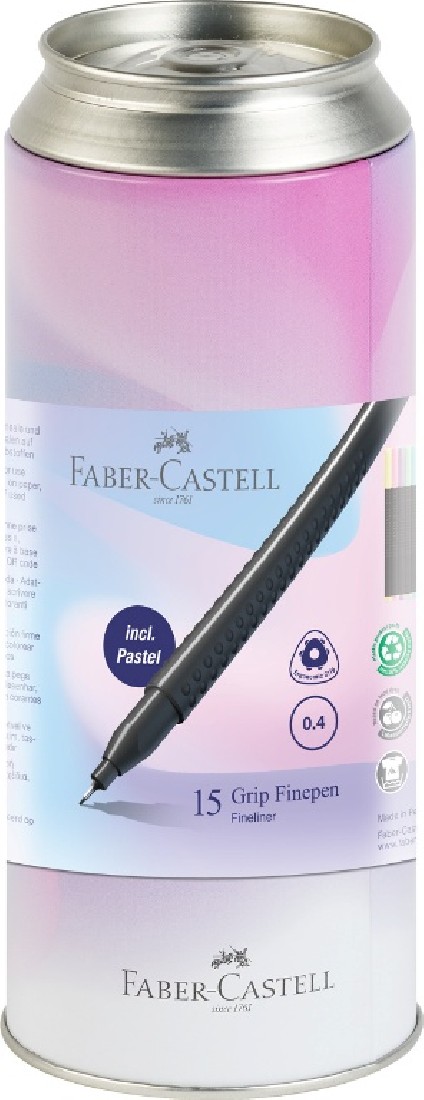 Faber Castell Can box of 15 Finepen Grip 0,4 151617
