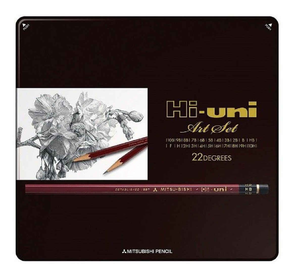 Mitsubishi Pencil Hi-uni Art set 22pcs (10H - 10B)