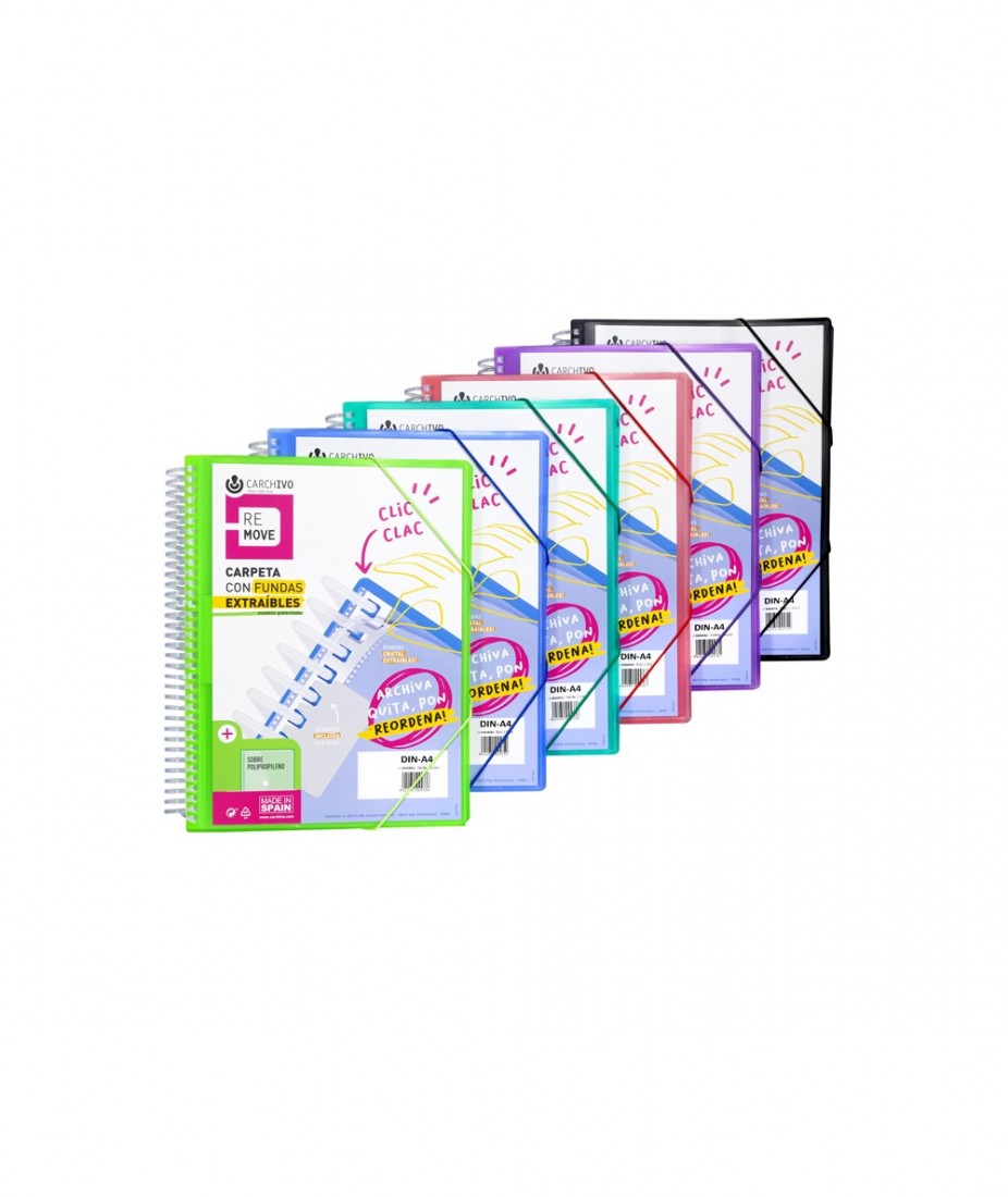 Σούπλ σπιράλ remove με 20 αποσπώμενες διαφάνειες μπλέ  Carchivo