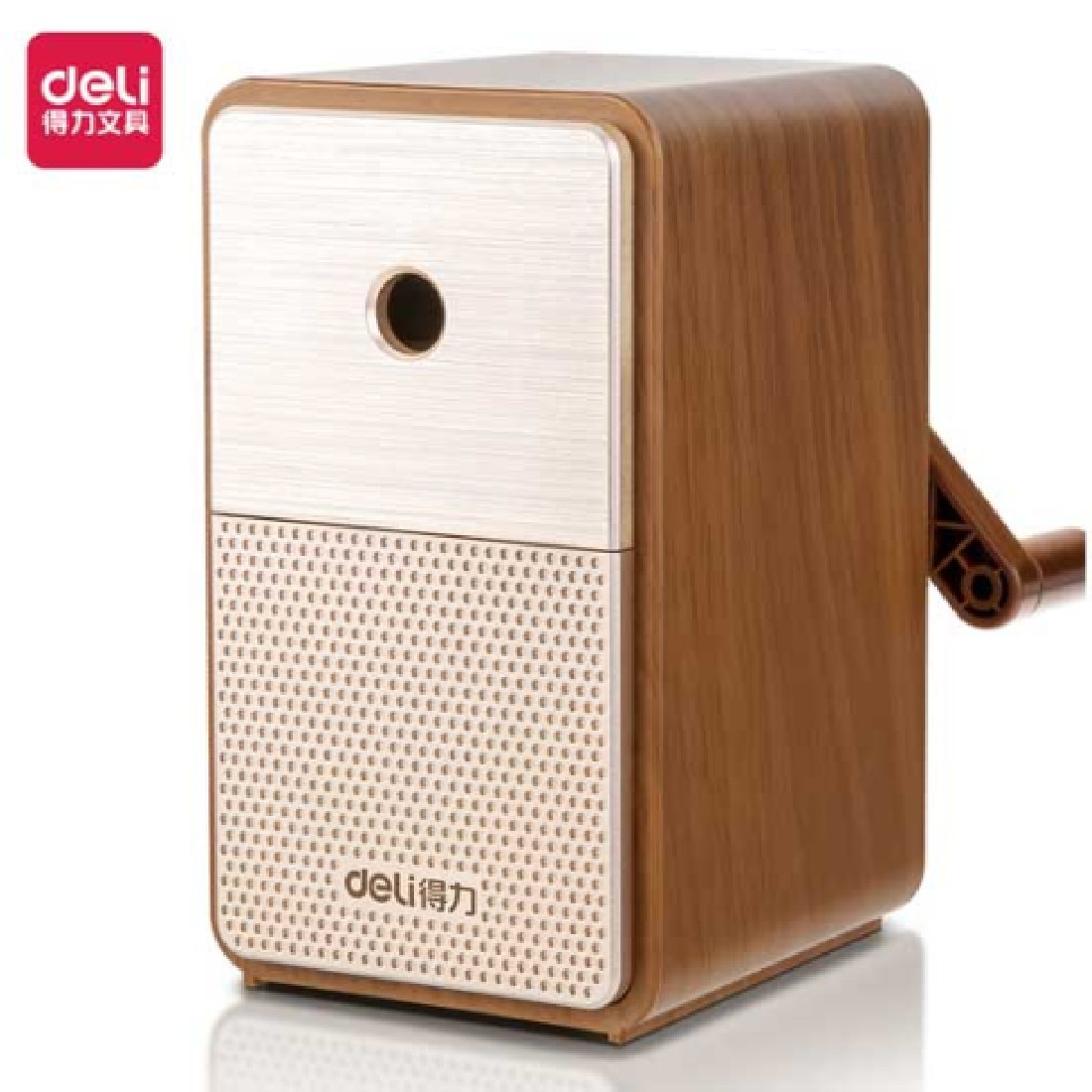 Ξύστρα επιτραπέζια με μανιβέλα καφέ ατσάλινη 71160 Allou Deli