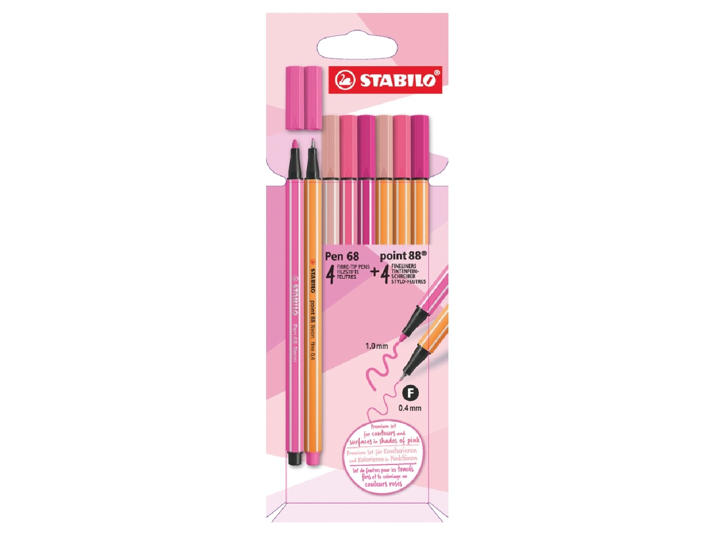 Set Stabilo Pen 68 & Point 88 Shades of Pink