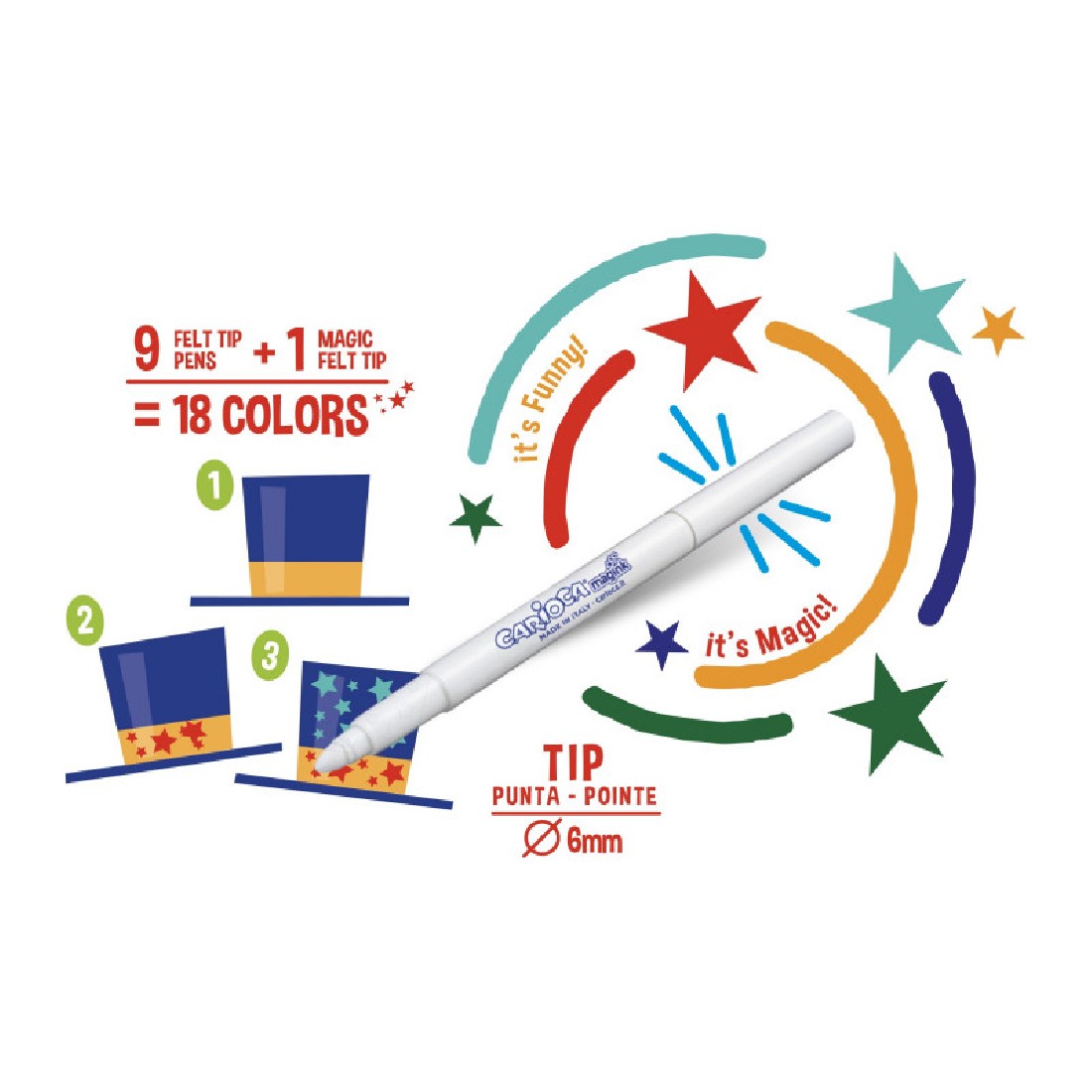 Carioca  Μαρκαδόροι Jumbo Magic 9+1 42737