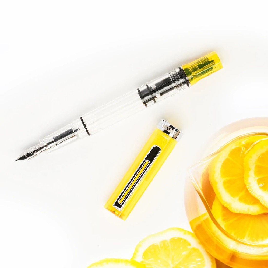 TWSBI ECO TRANSPARENT YELLOW PISTON FILLING FOUNTAIN PEN