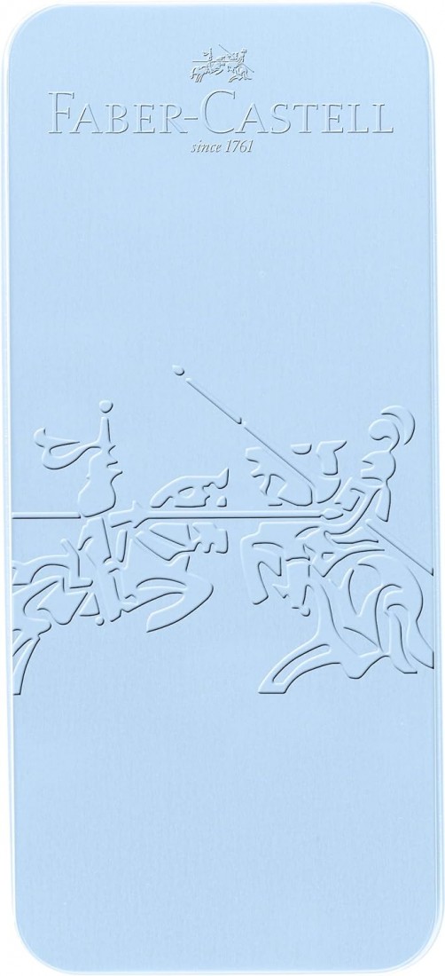 Faber Castell 201524 Grip Edition Set, Sky Blue, with Fountain Pen Nib and Ballpoint Pen,  in Metal Case