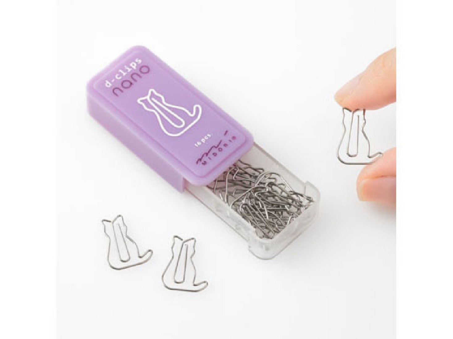 Midori D-Clips Nano Cat Pattern 16 pieces 43377-006
