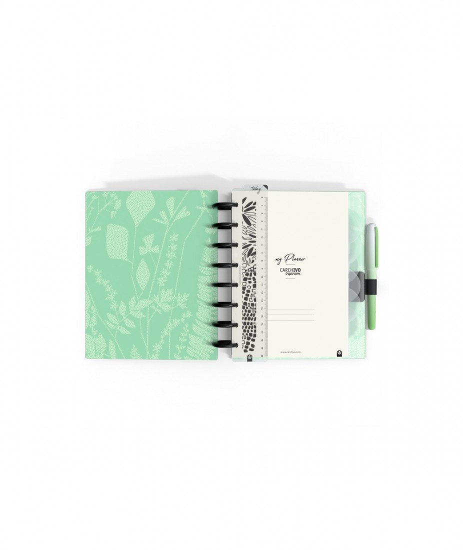 Planner A5 Πράσινο με λουλούδια 66035106 Carchivo