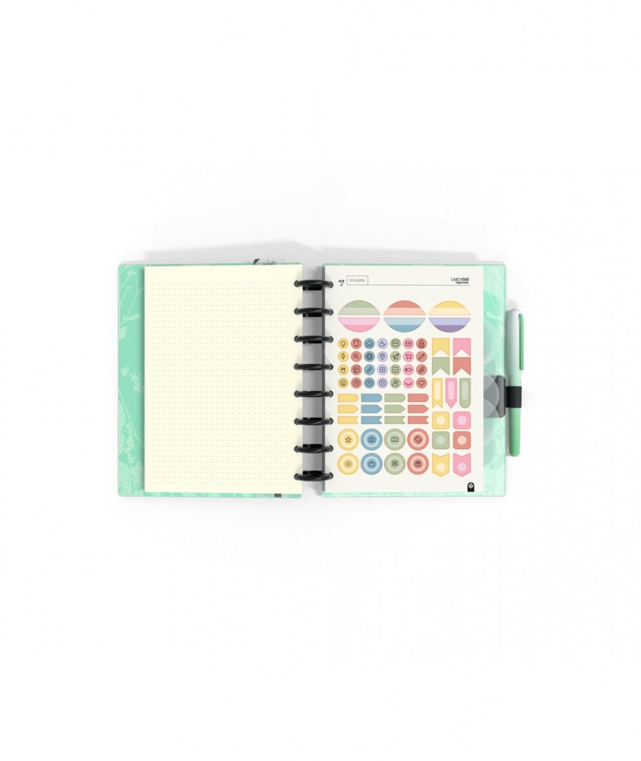 Planner A5 Πράσινο με λουλούδια 66035106 Carchivo
