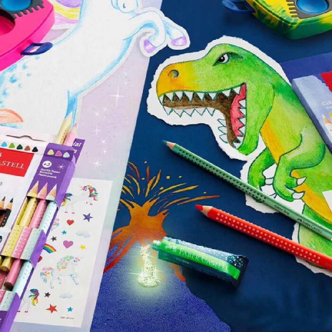 Faber Castell Glow in the dark glitter 12 ml, 2 tubes, 125092