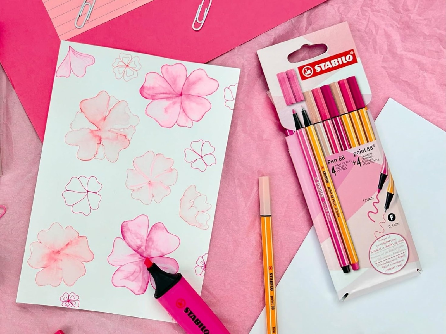 Set Stabilo Pen 68 & Point 88 Shades of Pink