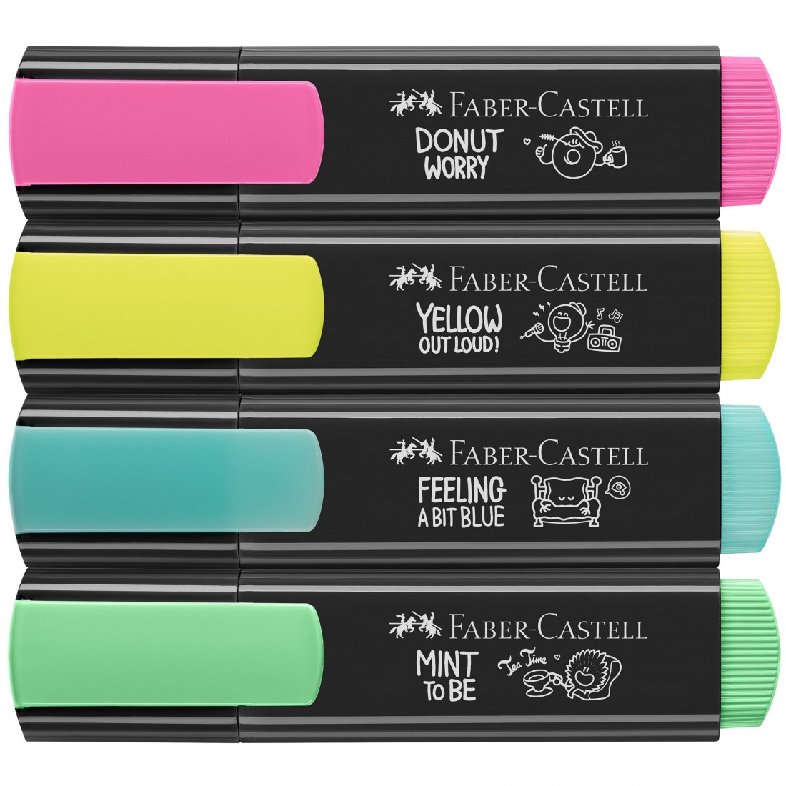 Faber Castell Highlighters, Graffiti Neon Colors - Box of 4 - 254690