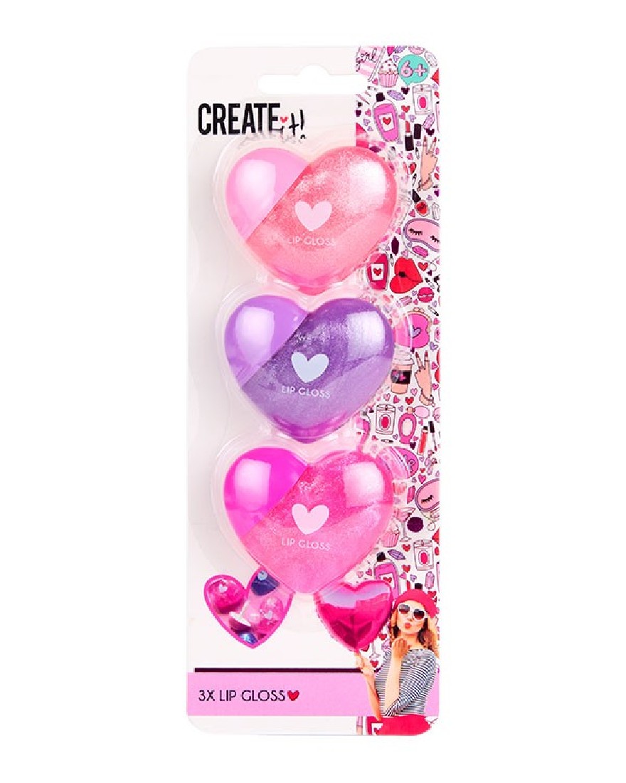 Set 3τμχ. Lip Balm Καρδιά – 84596 Create it!
