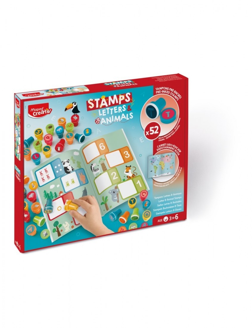 Σφραγιδάκια Γράμματα και Ζώα 52τμχ. 907060 Maped Creative