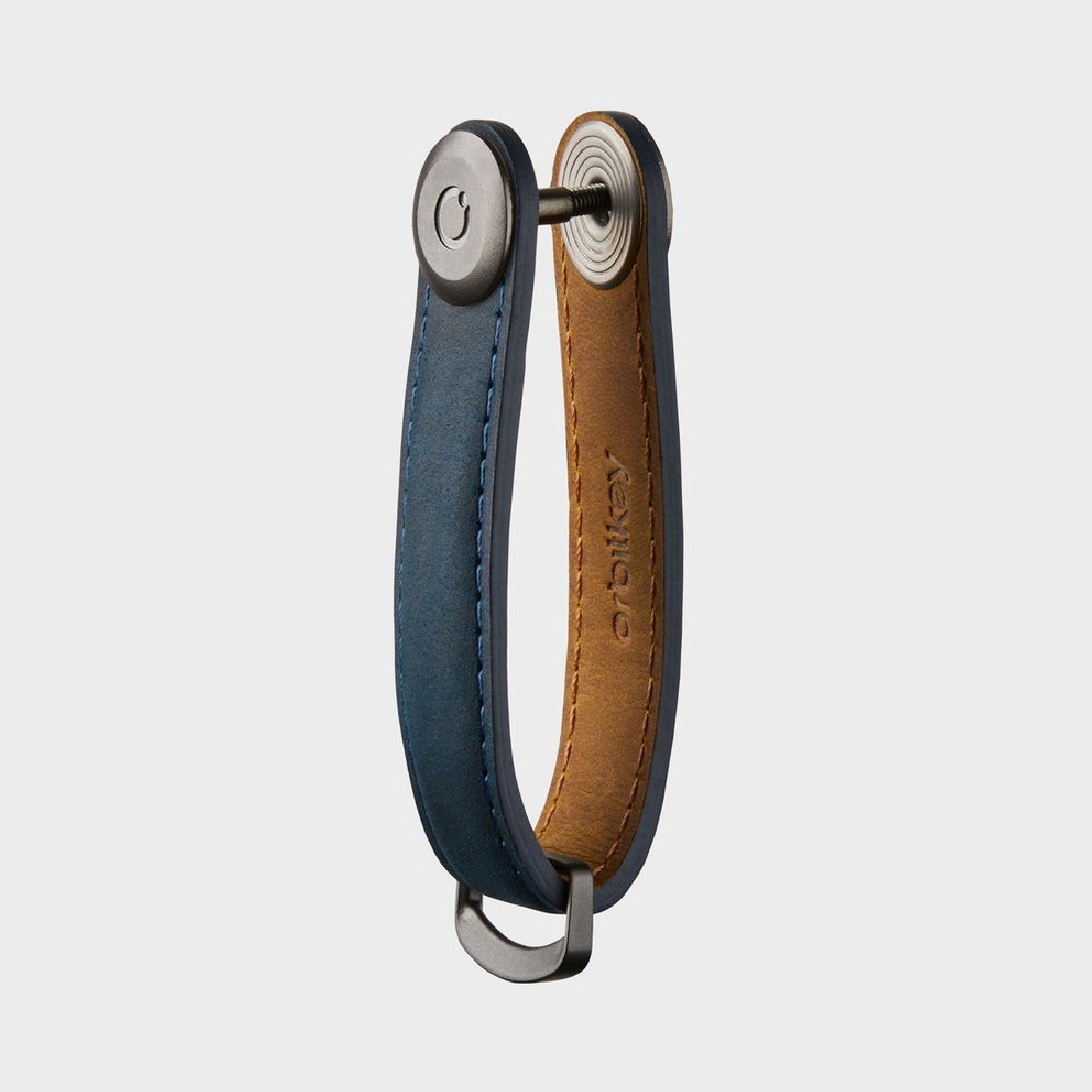 Orbitkey Key Organizer Crazy-Horse Marine Blue with Blue Stiching