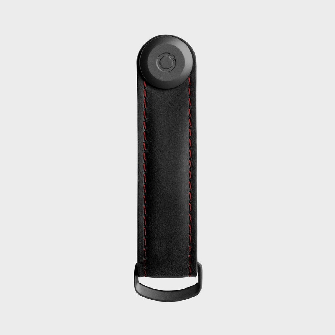 Orbitkey Key Organizer Crazy-Horse Obsidian Black with Red Stiching