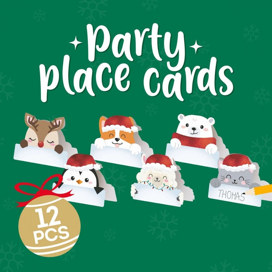 Legamis Set of 12 Christmas Party Place Cards