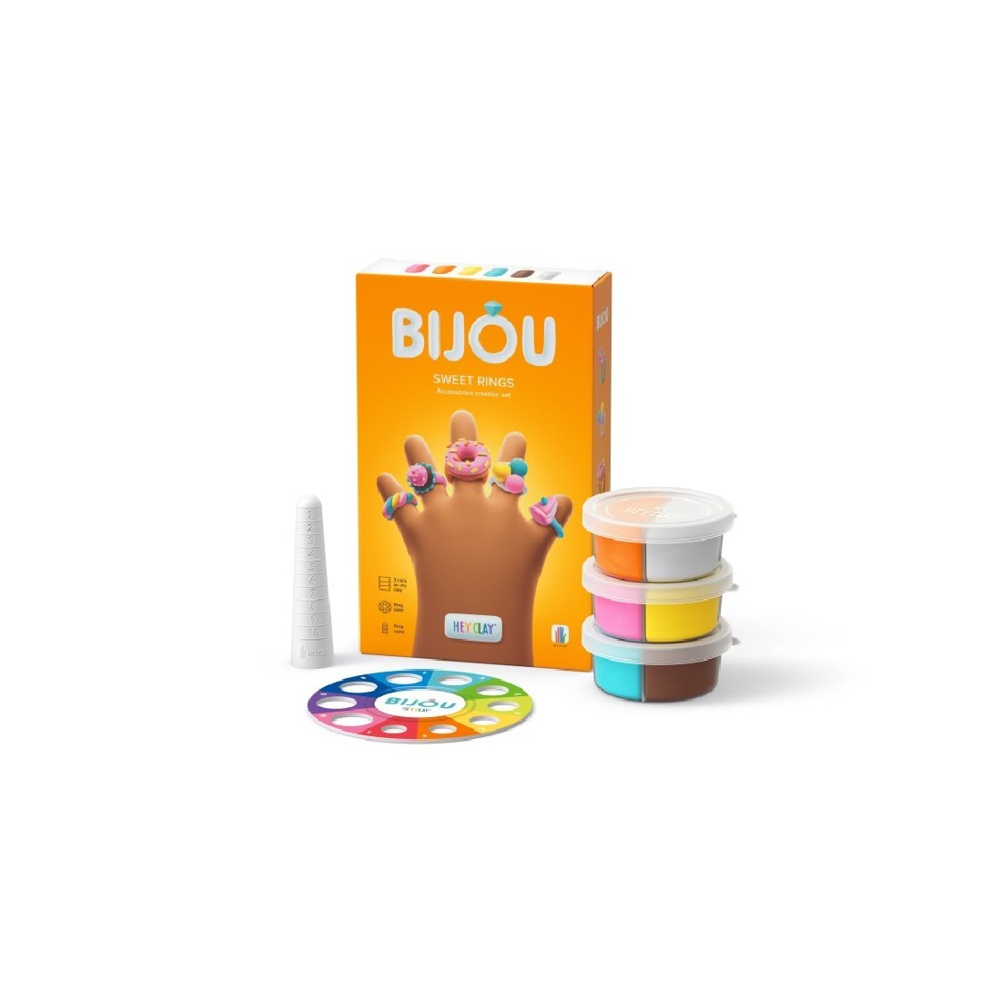 Κατασκευή με πηλό Claymates Bijou Sweet Rings 30120 Hey Clay