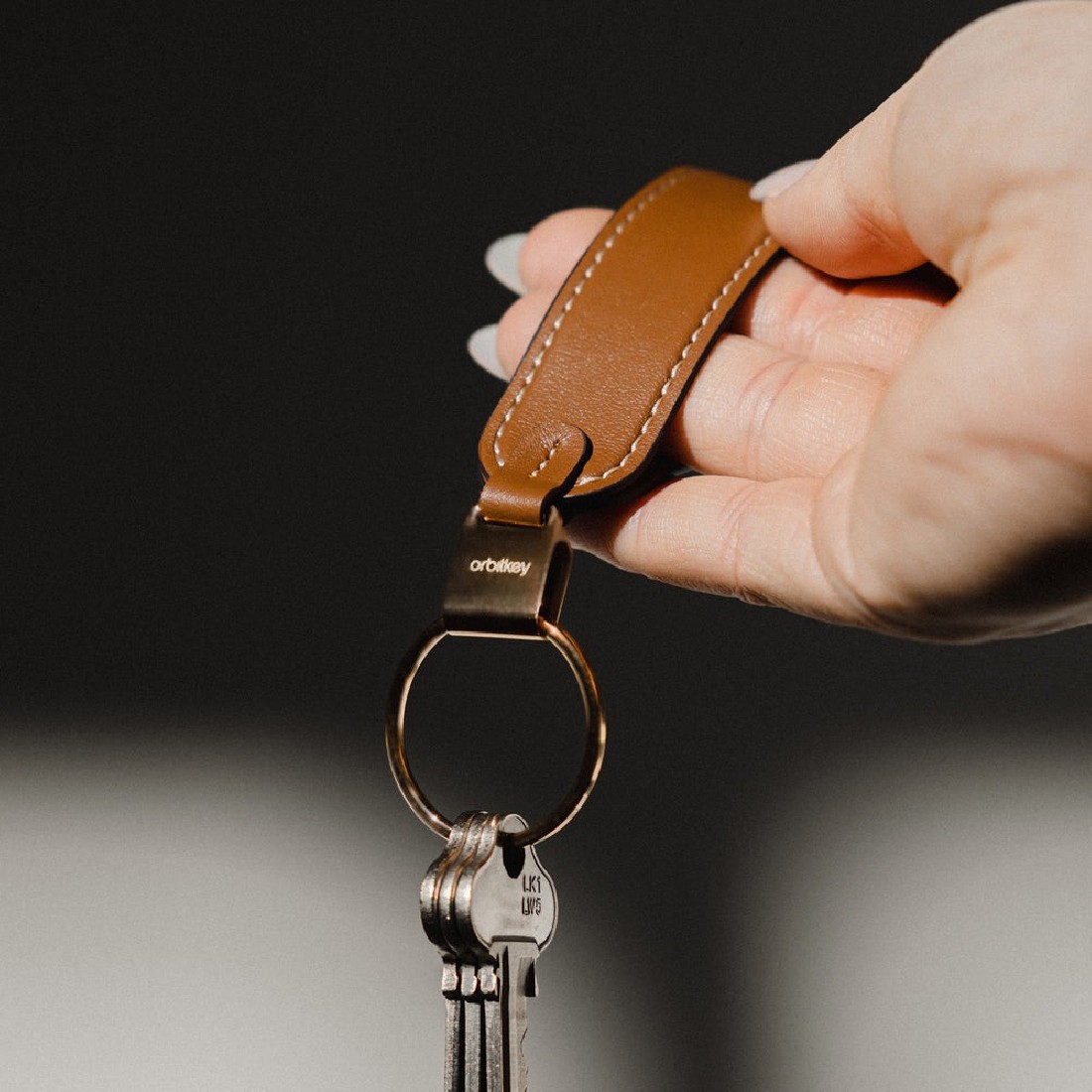 Orbitkey Loop Keychain Leather Caramel PLK1-CML-101