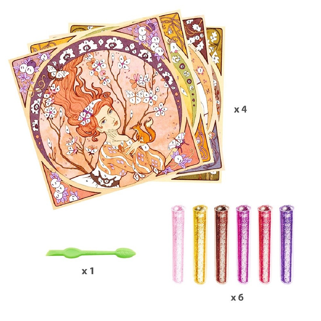 Inspired by Alfons Mucha- Ζωγραφίζω με γκλίτερ Νεράιδες 09383 Djeco