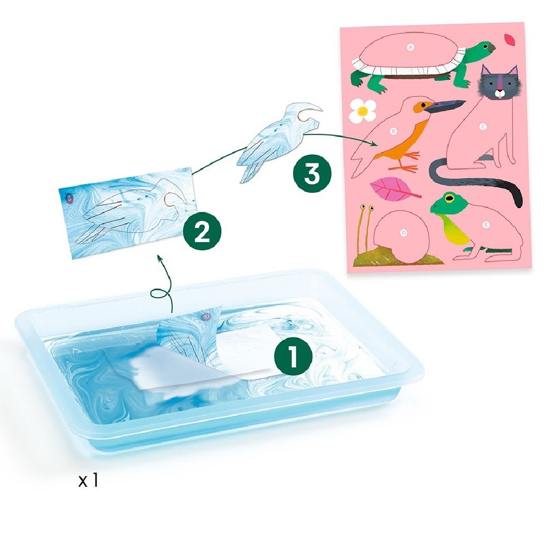 Ζωφραφίζω Αυτοκόλλητα με Εφέ Μαρμάρου Ζώα Ζούγκλας 09351 Djeco