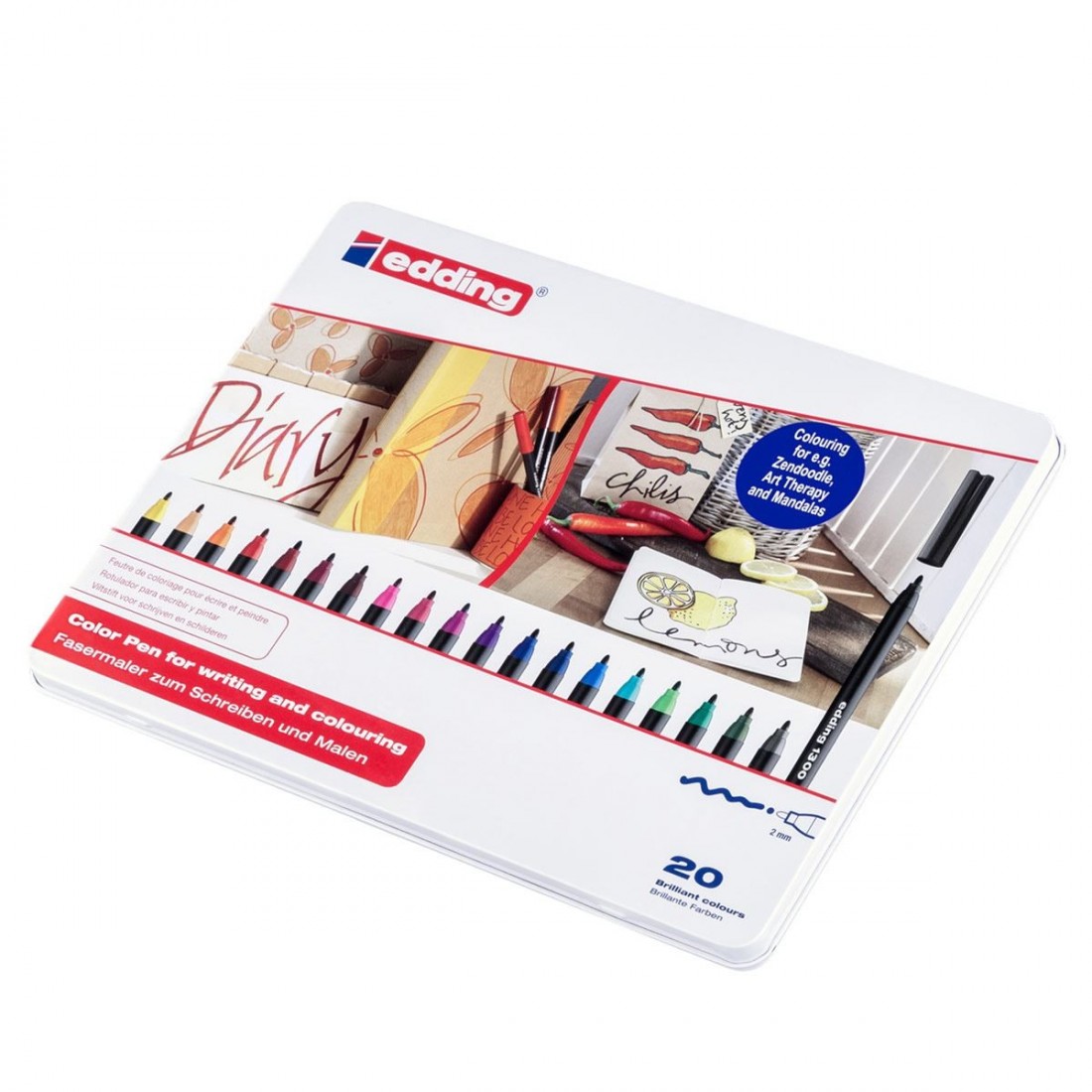 Σετ Μαρκαδόροι σε μεταλλική θήκη 20 τμχ  Ν1300 Edding