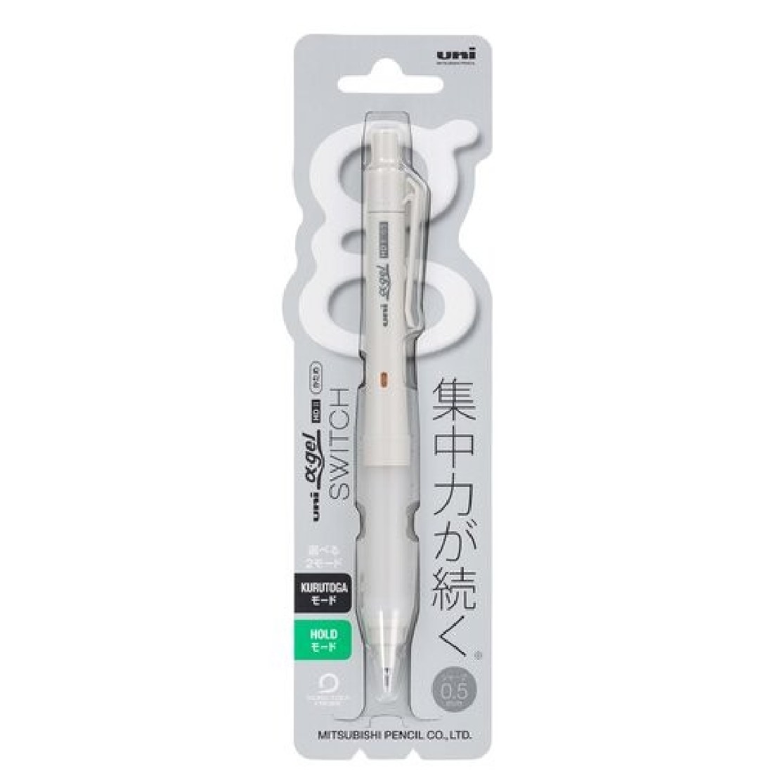 Uni Kurutoga Alpha-Gel Switch 0.3mm Mechanical Pencil, Grey M3-1009GG 1P.23