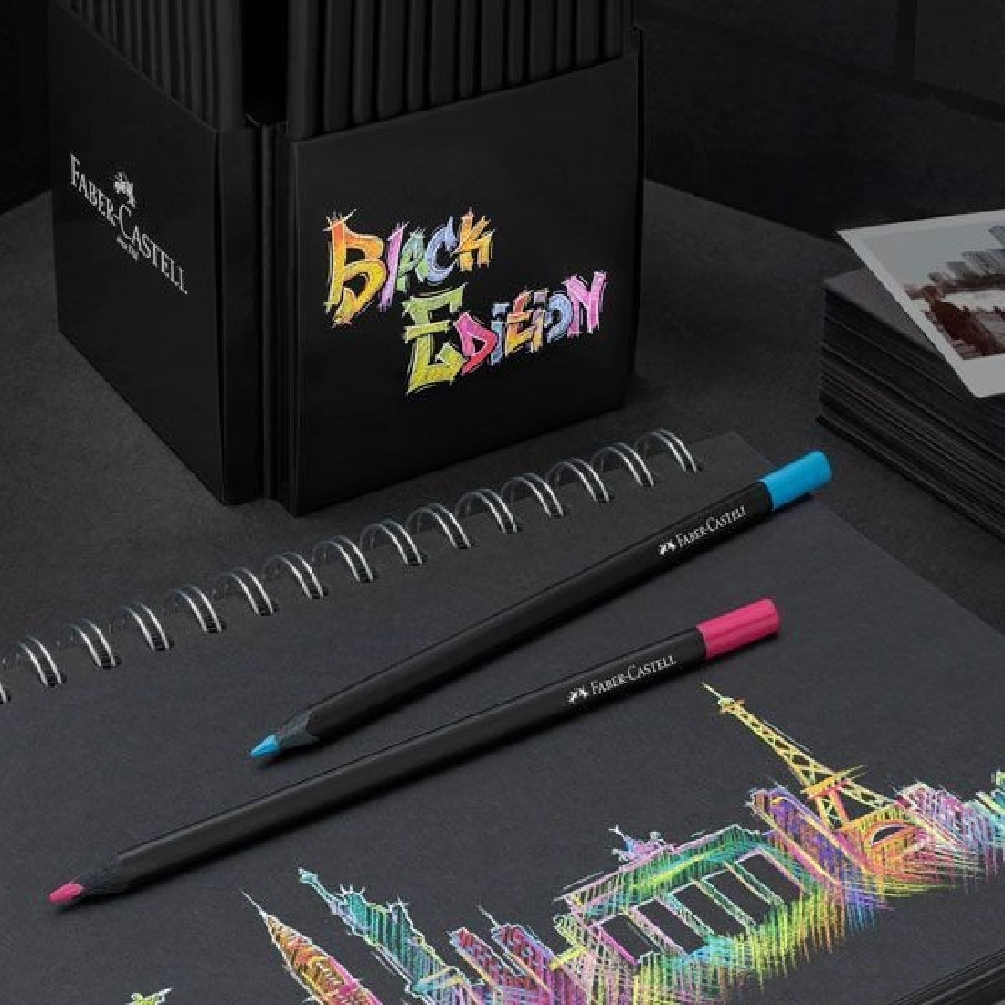 Faber Castell Colour Pencils Black Edition 116450  cardboard wallet of 50