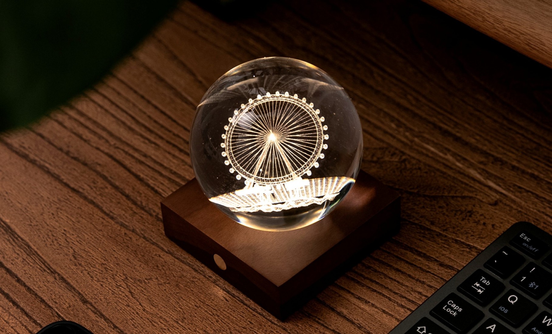 Gingko Amber Crystal Light 3D Ferris Wheel