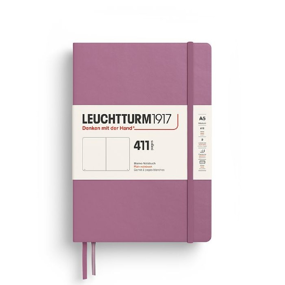 Leuchtturm 1917 Notebook A5 411p Dusty Rose Plain Hard Cover