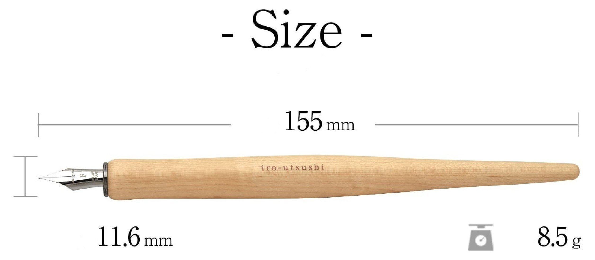 Pilot Iro-utsushi Dip Pen, Wooden Barrel Natural FIR-180K-M