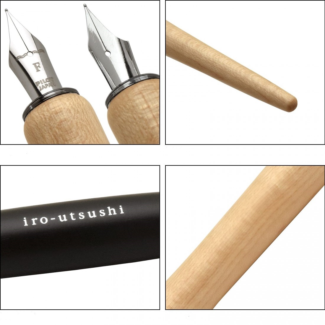 Pilot Iro-utsushi Dip Pen, Wooden Barrel Natural FIR-180K-M