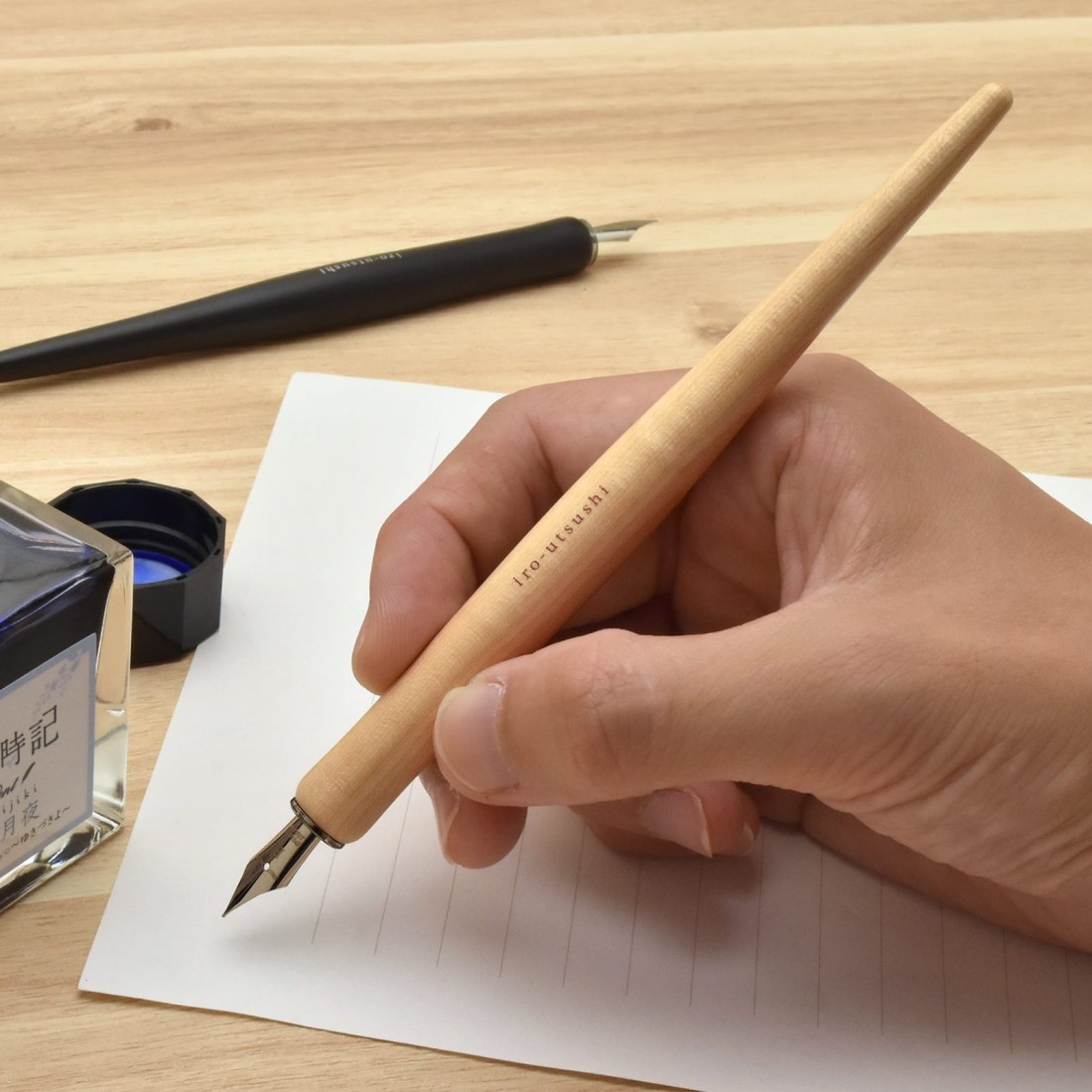 Pilot Iro-utsushi Dip Pen, Wooden Barrel Natural FIR-180K-M