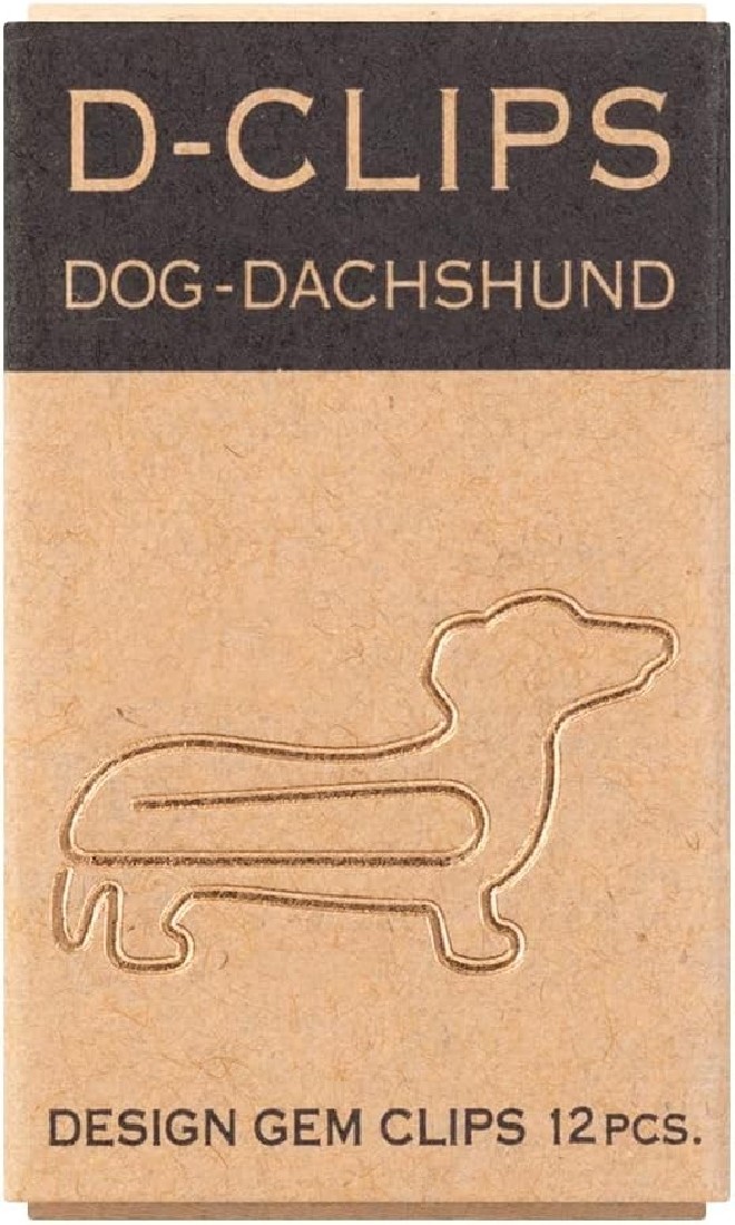 Midori Paper Clip, D-Clips Mini Box, Dachshund, 12 Pieces 43345-006